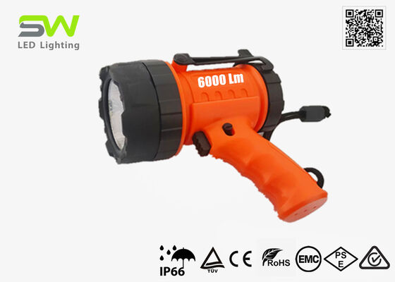 Compact 6000 Lumens Rechargeable LED Spotlight IP66 For Marine Site