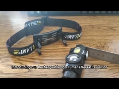 再充電可能なモーションセンサーヘッドランプ マグネットポケットクリップ付き汎用タッチライト