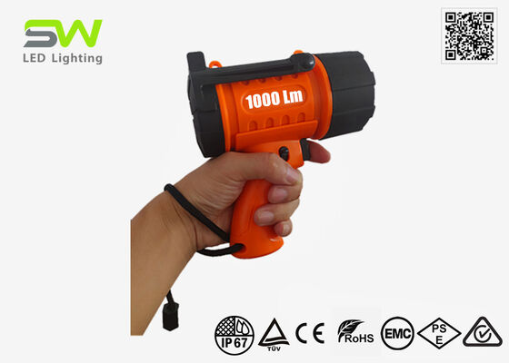 コンパクト1000ルーメン充電式フローティングマリンスポットライト、吊り下げフック付き